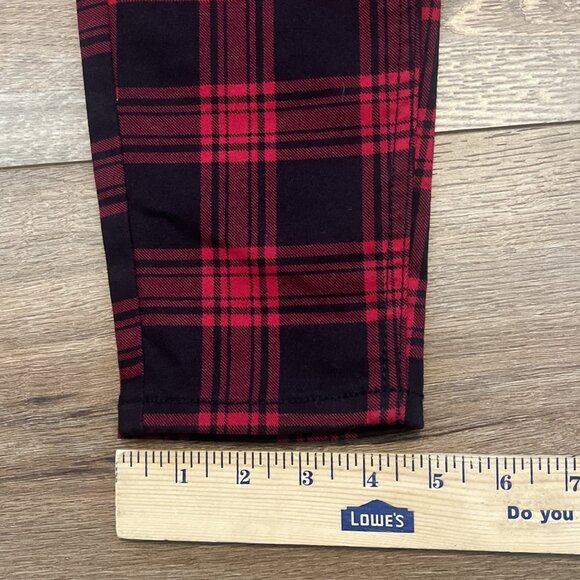 Hot Topic Denim High Rise Super Skinny Pants SZ 9 Black Red Plaid - Picture 6 of 13